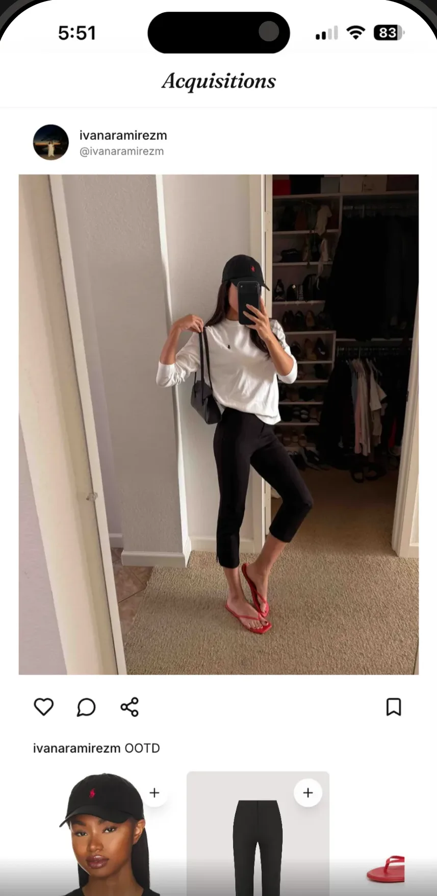 A tastemaker’s outfit post with tappable garments