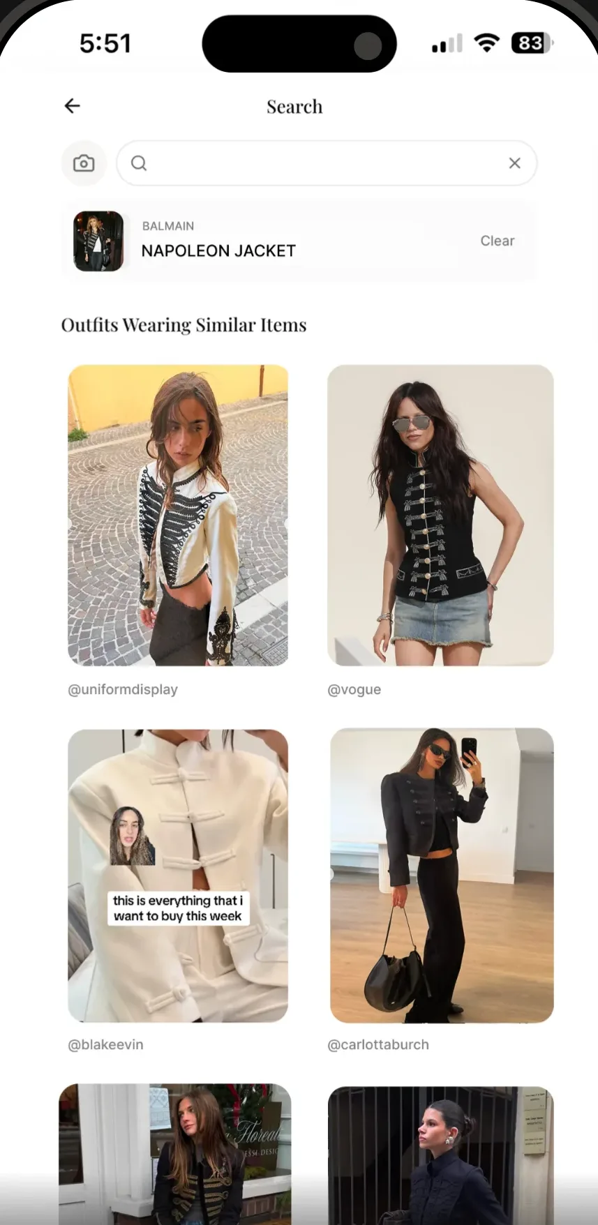 Outfits from other people wearing similar items