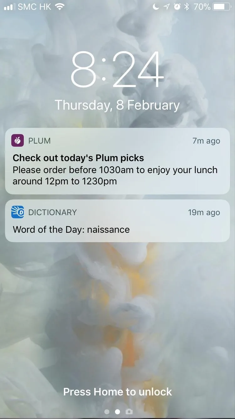Daily order notification