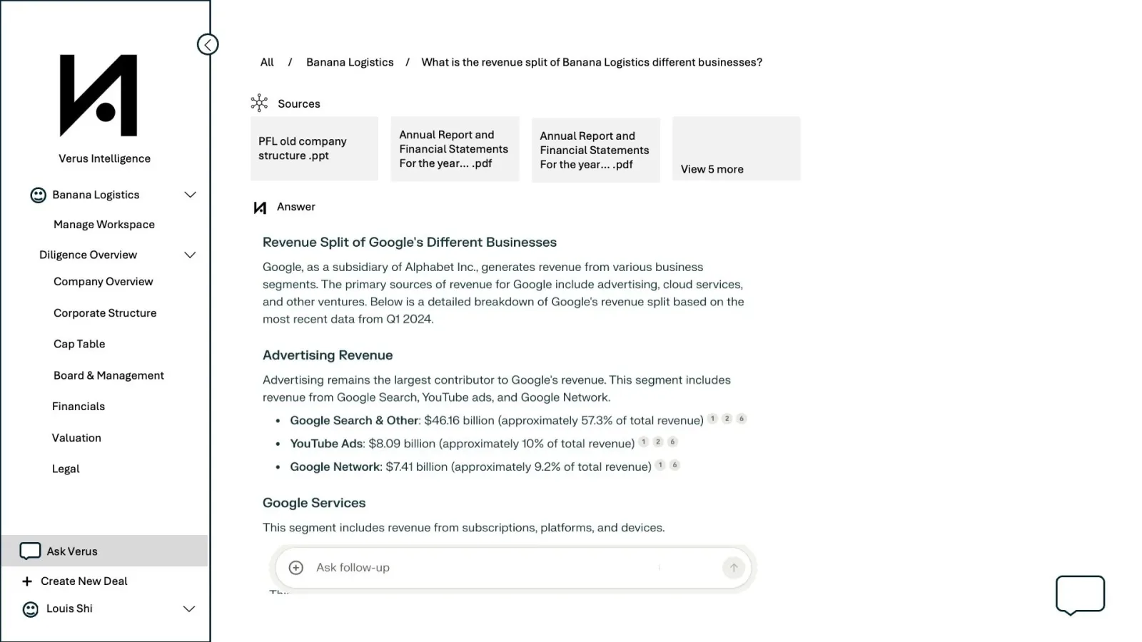 Sidebar main navigation